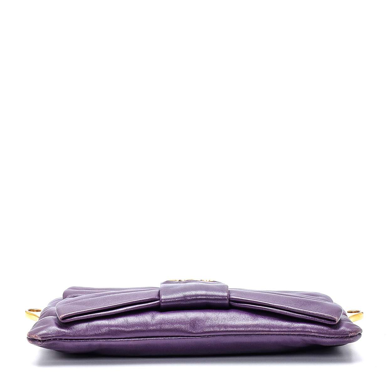 Prada - Purple Lambskin Leather Ribbon Mini Crossbody Bag